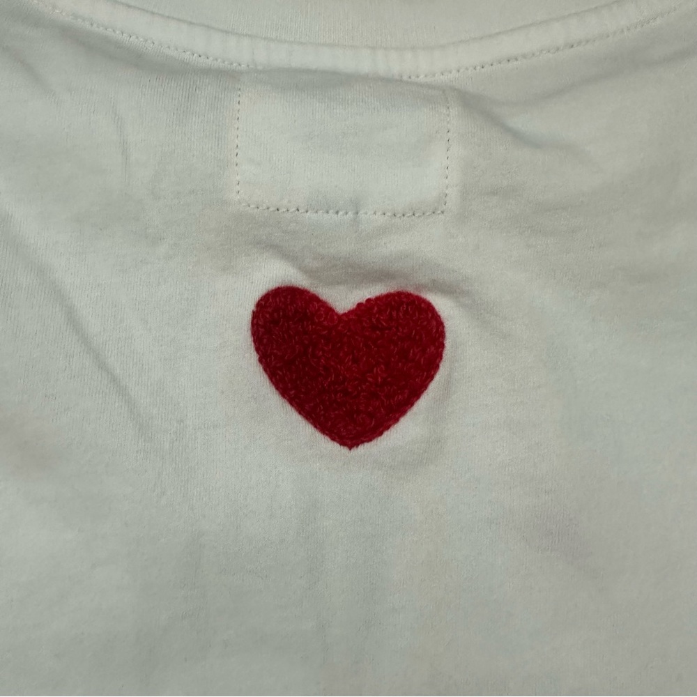 ♥️Just Madison Hearts Tee - White with Red Heart Embroidery - Size Small - Picture 4 of 9